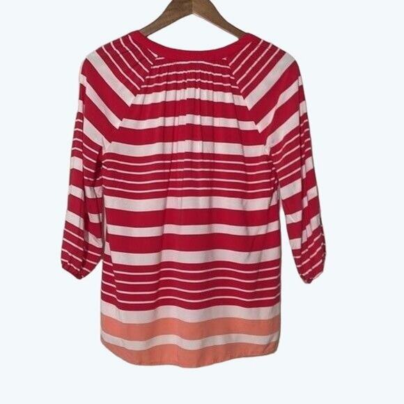 Crown & Ivy Shirt Womns Medium Blouse Stripes 3/4 Sleeve Medium 5 FOR $25 π΅ π² - Picture 4 of 6